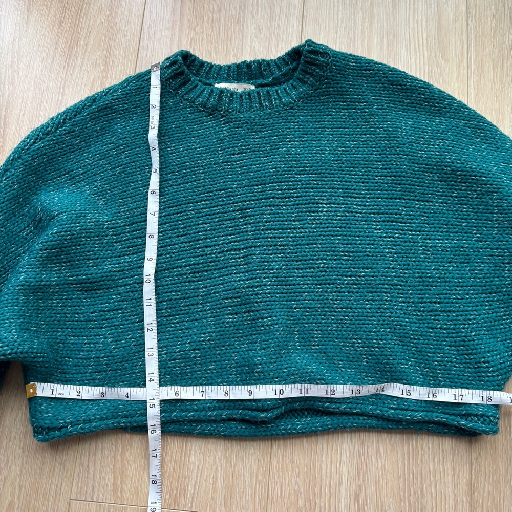 Cotton:On Teal Chunky Knit Sweater Slouchy Long Sleeve Pullover size XS - Picture 6 of 6